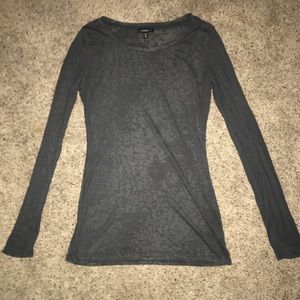 Express grey long sleeved top- light print